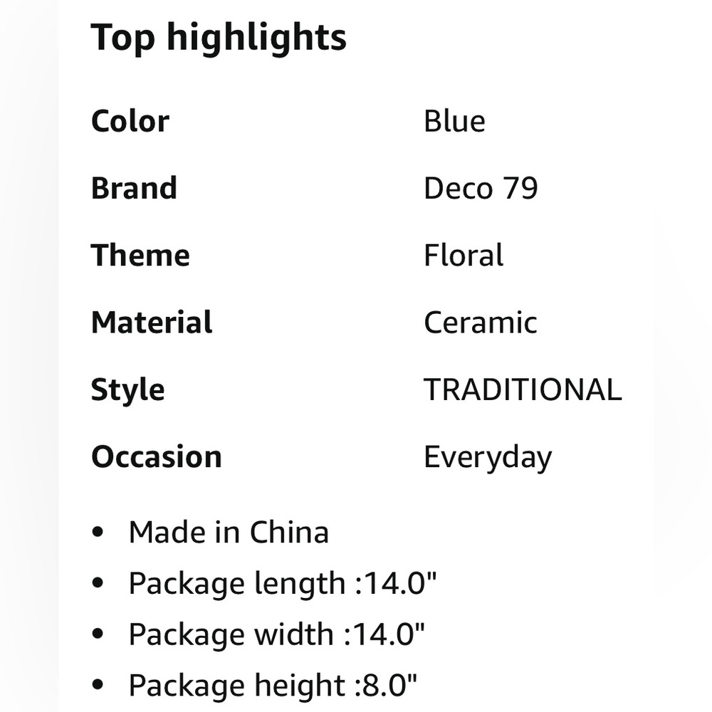 DECO 79 NEW 6ct chinoserie ceramic orb vase filler -blue/white - Picture 7 of 7